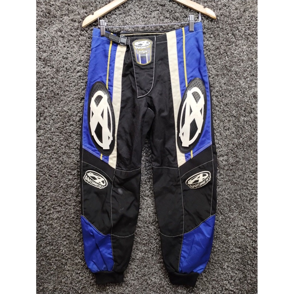 Vintage Answer Edge‎ Motocross Pants 30 Blue Waterproof Coated Y2K Dirt Bike